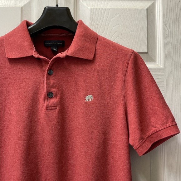 Banana Republic Other - Banana Republic Men's Medium Red Stretch Pique Polo Preppy Golf Embroidered Logo
